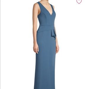 BCBG V-Neck Peplum Gown